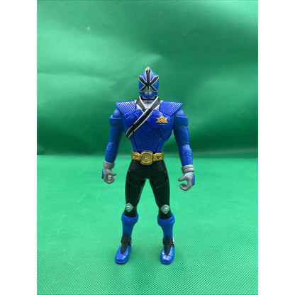 Bandai 2010 Power Rangers Blue Super Samurai Action Figure Head Flip Sz 6.5”