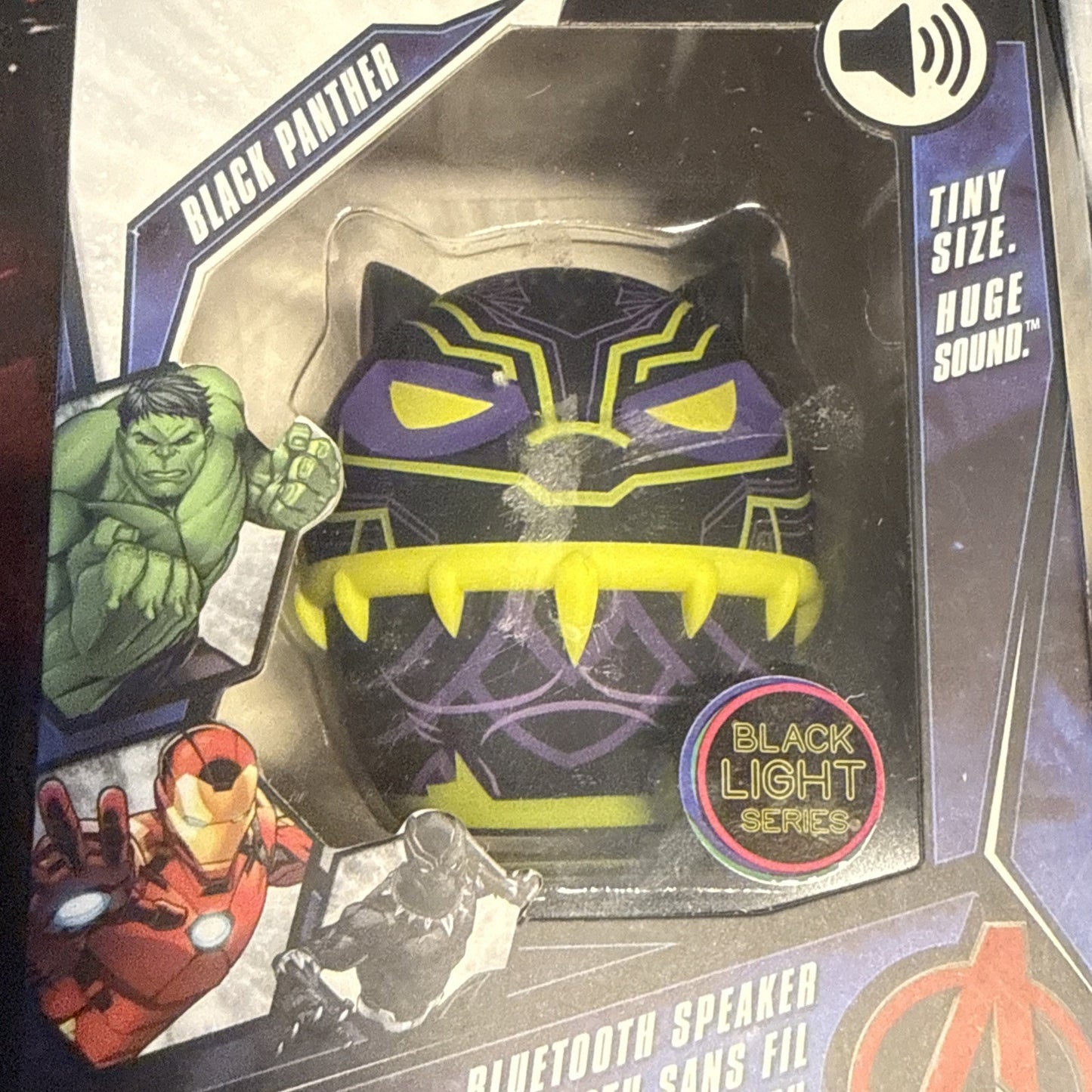 Black Panther Bitty Boomers 2 PACK Marvel Blacklight Mini Bluetooth Speaker NEW