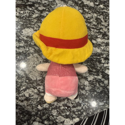 One Piece Monkey D. Luffy Plush Stuffed Anime Doll Toy Yellow Hat 8-9 In Cute