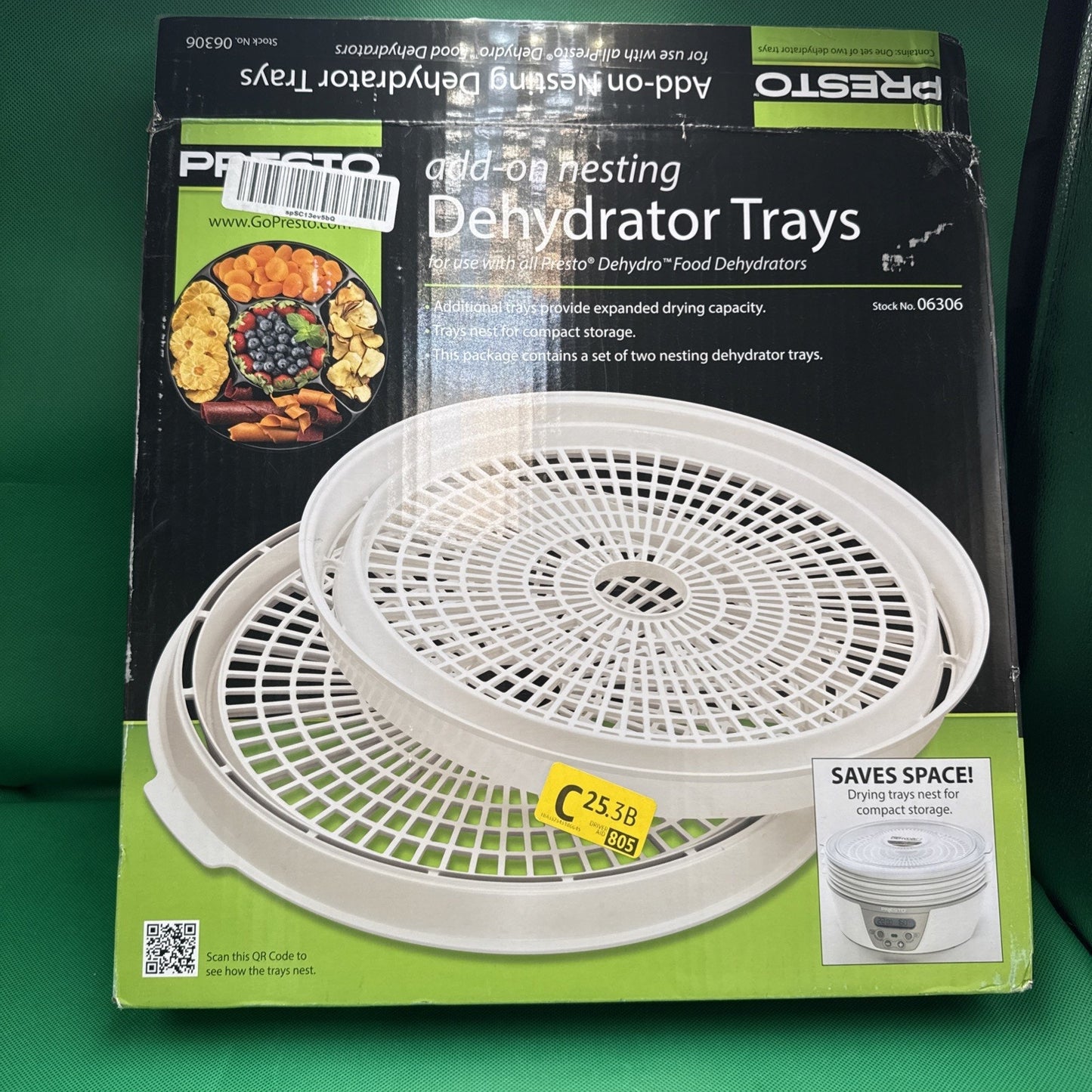 PRESTO 21-808 Add-On Nesting Dehydrator Trays (2 PACK) Open Box