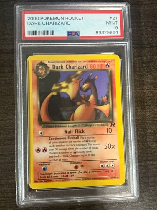 2000 Pokemon Rocket Dark Charizard - PSA 9 Mint - toyscardscomics