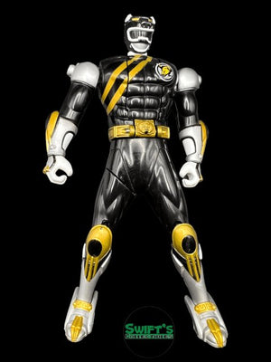 2001 - Power Ranger 6" Wild Force Spin Black Ranger Bandai - Used