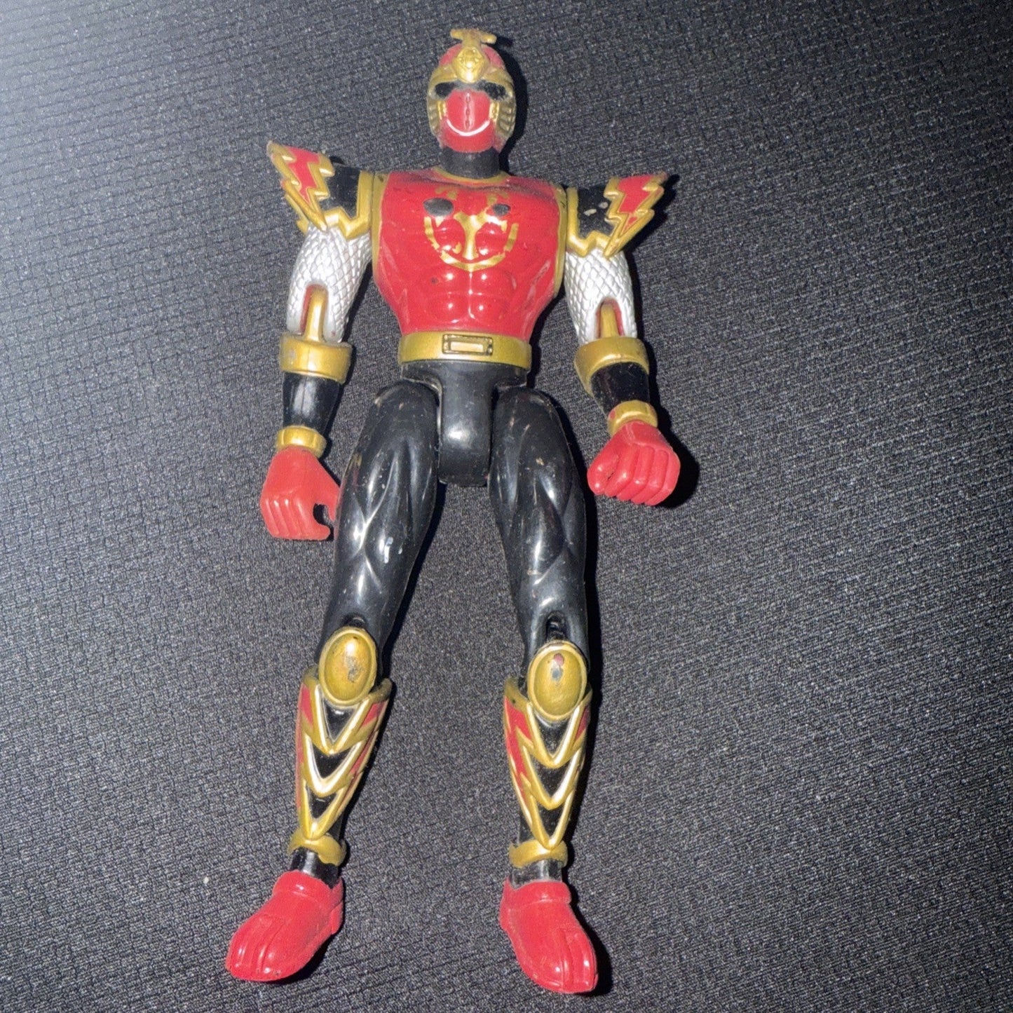 2002 Power Rangers Ninja Storm CRIMSON THUNDER RANGER 5" Action Figure Bandai - toyscardscomics