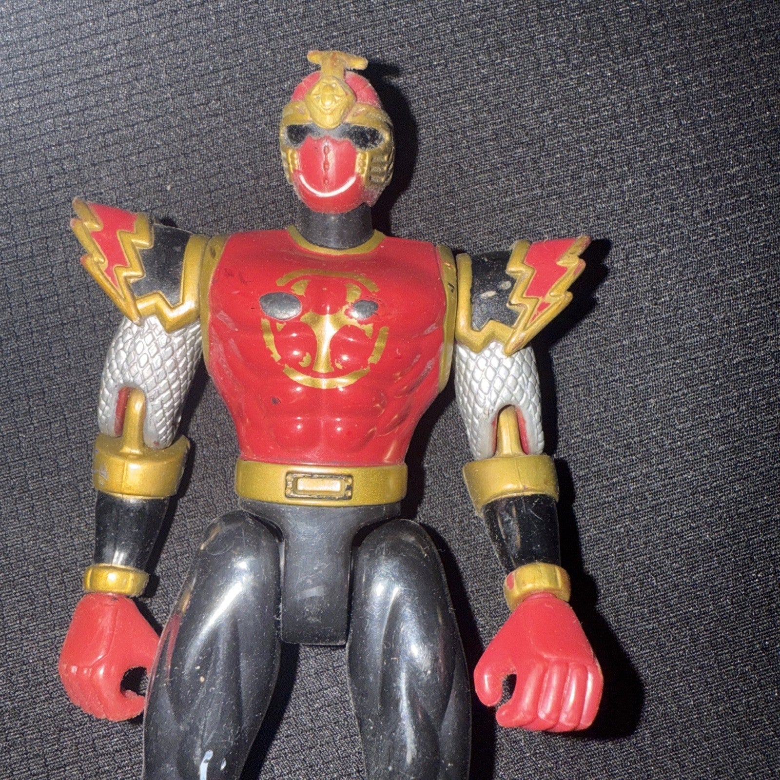 2002 Power Rangers Ninja Storm CRIMSON THUNDER RANGER 5" Action Figure Bandai - toyscardscomics