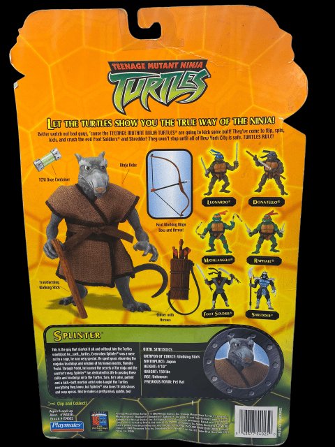 2002 - TMNT "Splinter" Action Figure by Playmates - MOC - toyscardscomics
