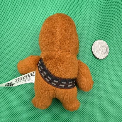 2005 Burger King Star Wars Episode III Chewbacca Plush Toy – 4” Mini Stuffed - toyscardscomics