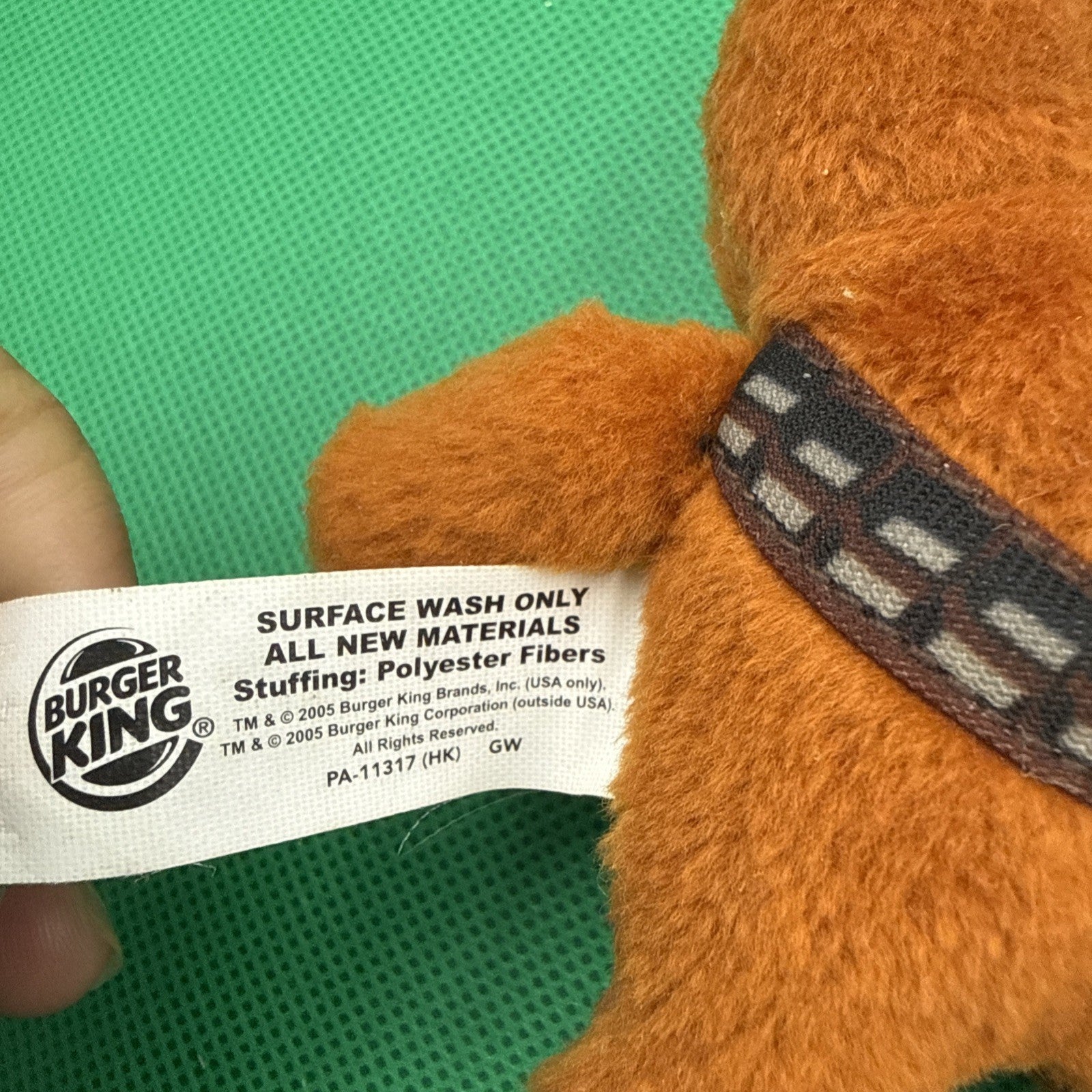 2005 Burger King Star Wars Episode III Chewbacca Plush Toy – 4” Mini Stuffed - toyscardscomics