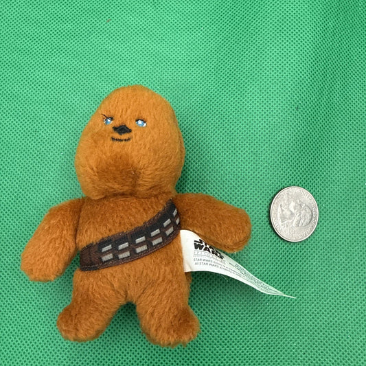 2005 Burger King Star Wars Episode III Chewbacca Plush Toy – 4” Mini Stuffed - toyscardscomics