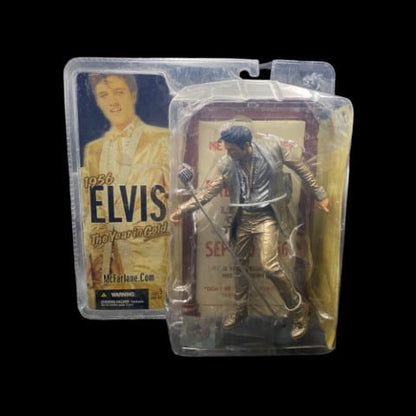 2005 McFarlane Elvis Presley 1956 The Year In Gold Factory Sealed Action Figure - toyscardscomics