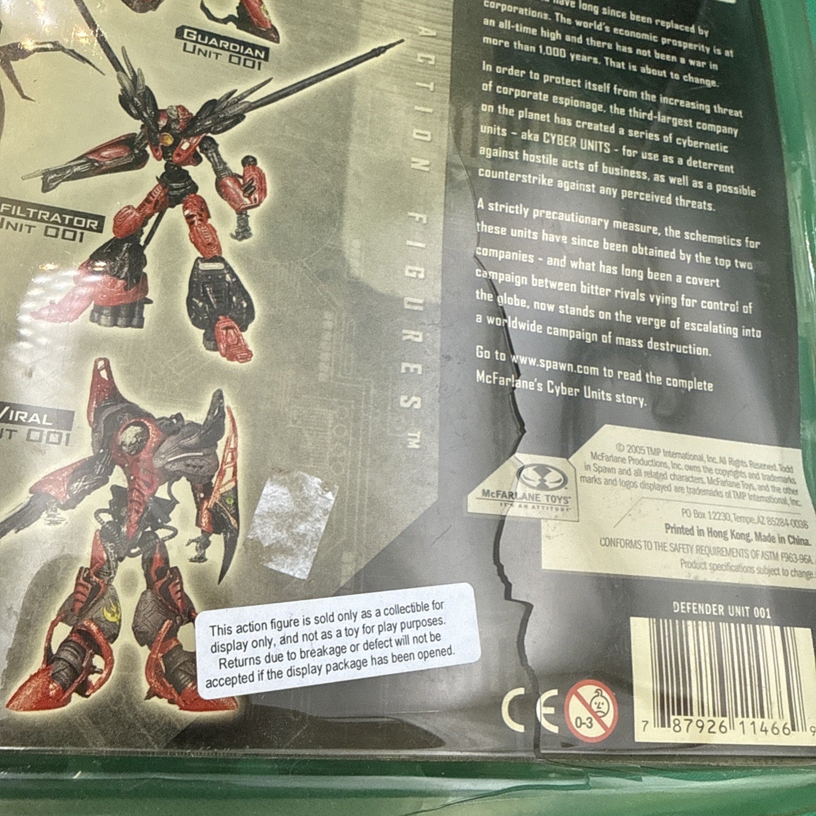2005 McFarlane Toys Cyber Units Figure Defender Unit 001 Todd McFarlane Spawn - toyscardscomics