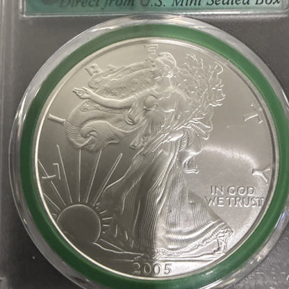 2005 US Silver Eagle PCGS MS70 Driect US Mint Sealed Box 1oz Fine Silver .999 - toyscardscomics