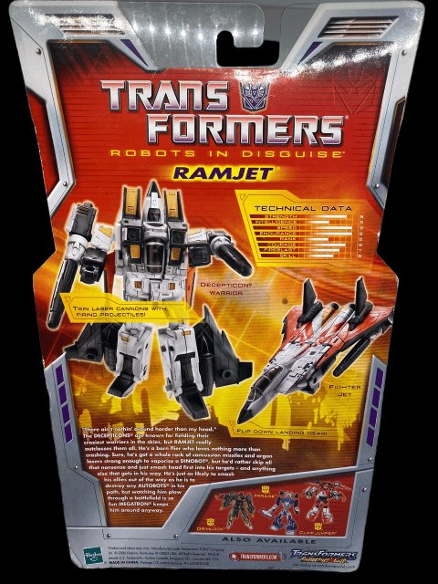 2006 - TRANSFORMERS Deluxe Classic "RAMJET" Hasbro Flip for Robot Mode - MOC - toyscardscomics