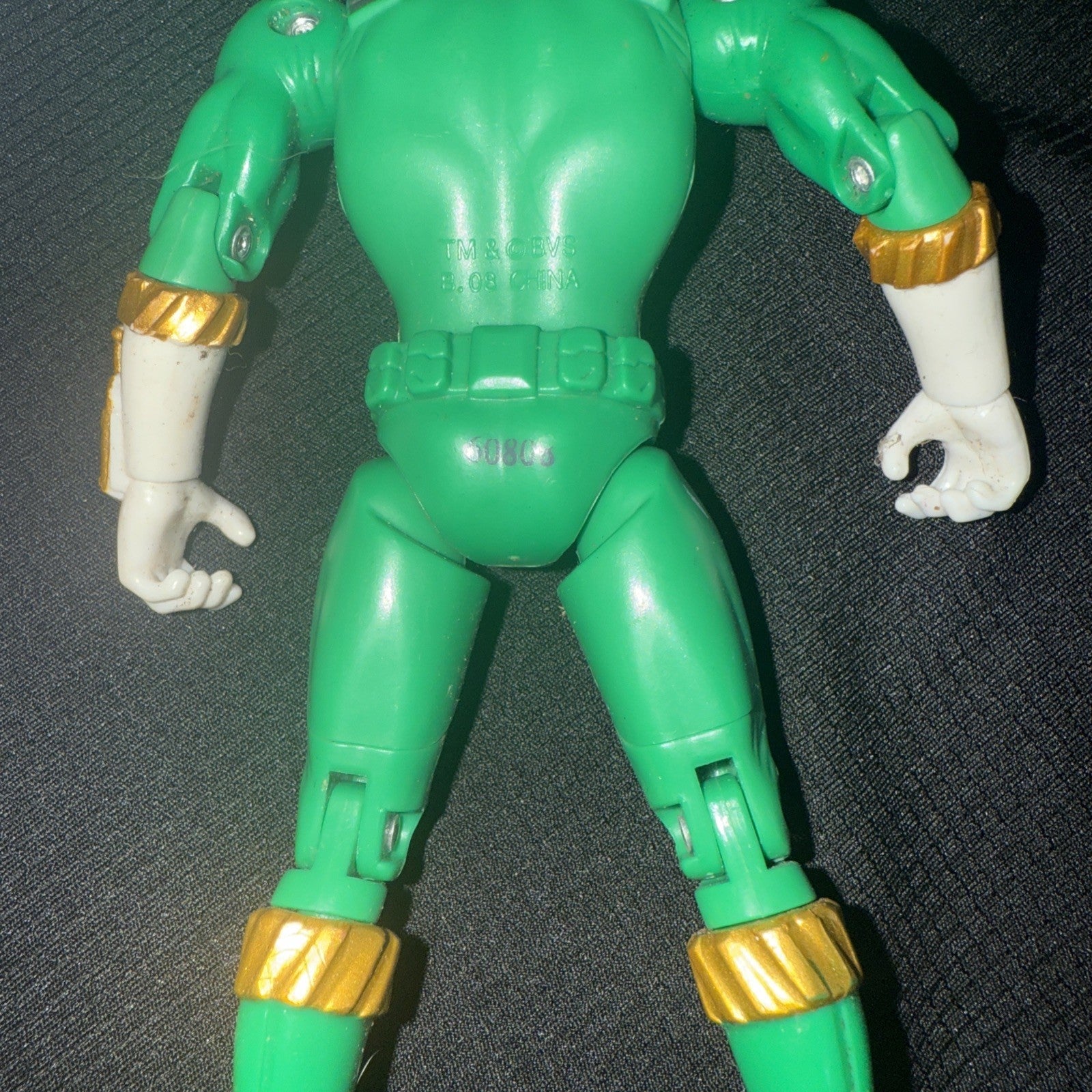 2008 Bandai Green Shark Ranger Full Throttle Action Figure 5.5" Tall - toyscardscomics