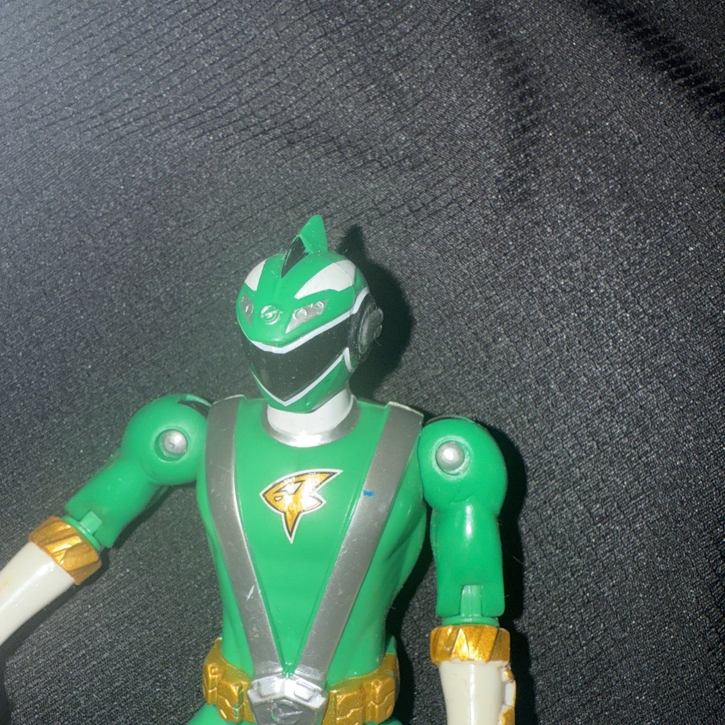 2008 Bandai Green Shark Ranger Full Throttle Action Figure 5.5" Tall - toyscardscomics