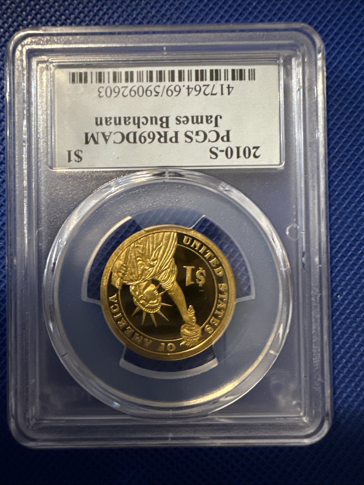 2010 S James Buchan Presidential Dollar Coin PCGS PF69 DCAM - Portrait Label - toyscardscomics