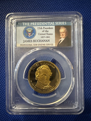 2010 S James Buchan Presidential Dollar Coin PCGS PF69 DCAM - Portrait Label