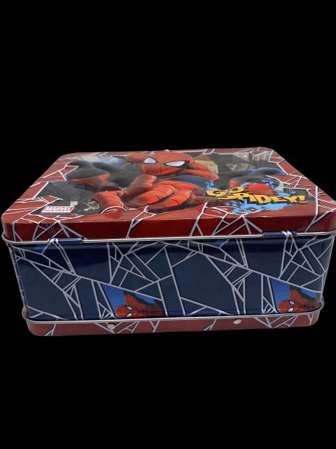 2013 - Marvel "Spiderman" Go Spidey Tin Lunch Box Embossed (missing Thermos) - Used - toyscardscomics