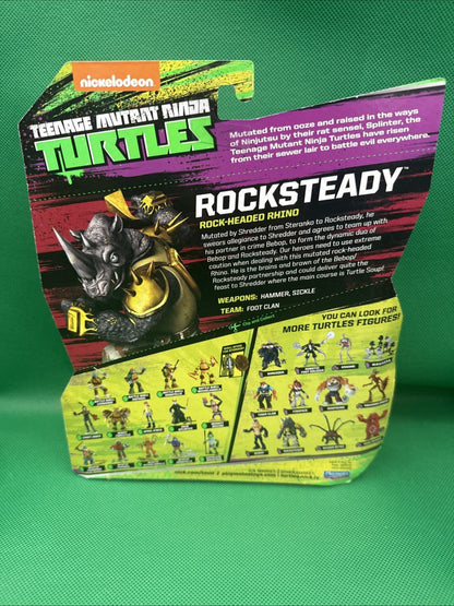 2014 Nickelodeon Ninja Turtles TMNT Figure MOC SEALED Rocksteady - toyscardscomics
