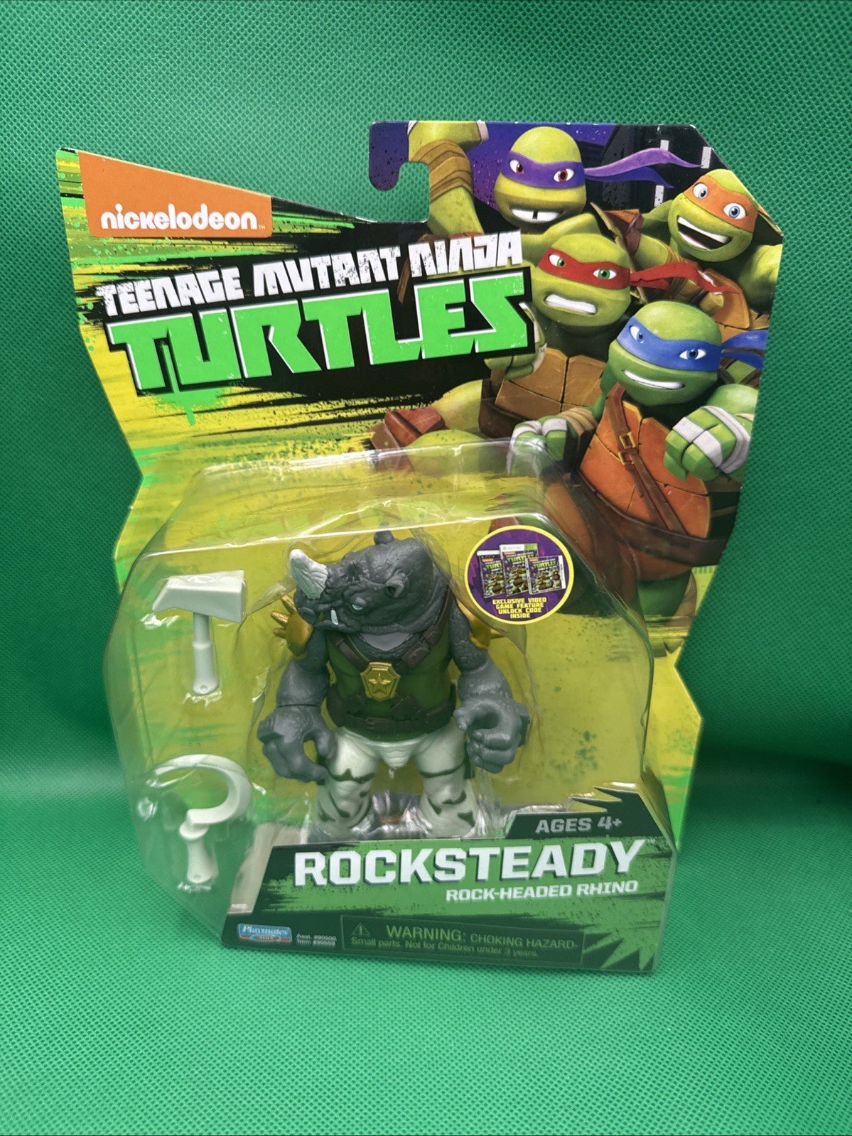 2014 Nickelodeon Ninja Turtles TMNT Figure MOC SEALED Rocksteady - toyscardscomics
