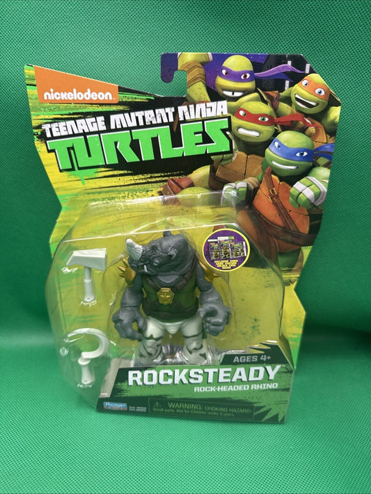 2014 Nickelodeon Ninja Turtles TMNT Figure MOC SEALED Rocksteady - toyscardscomics