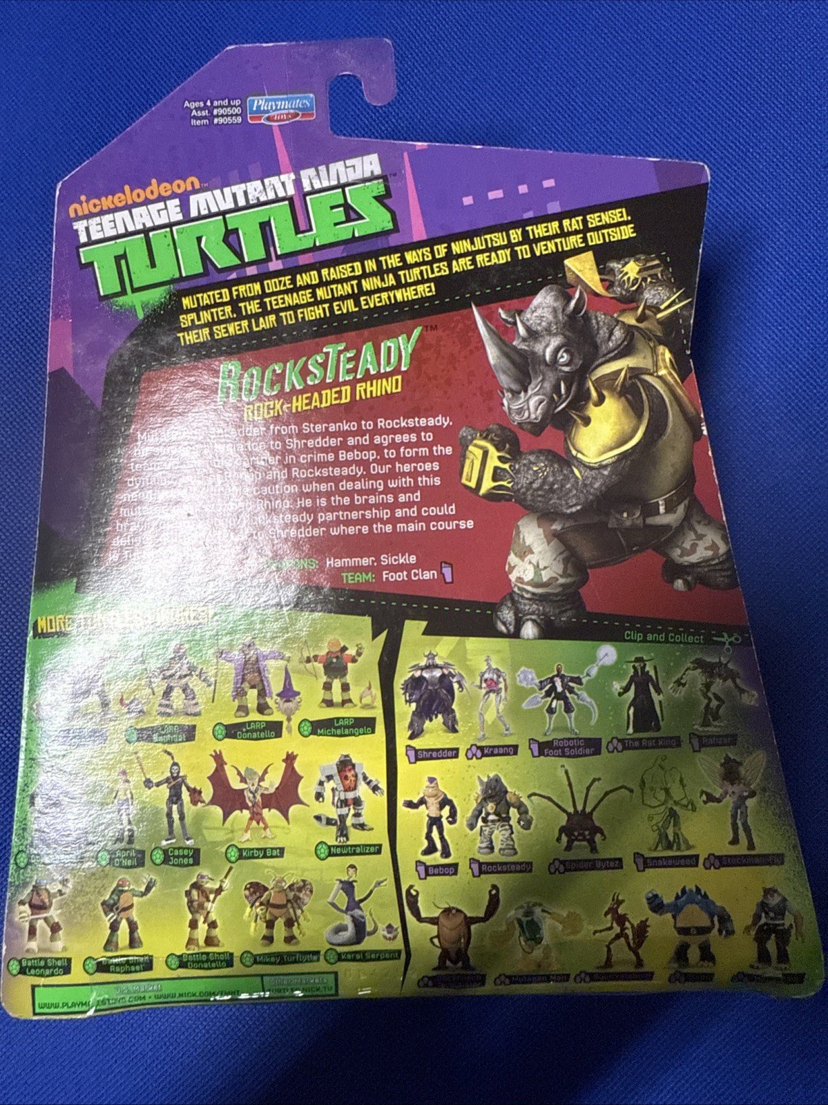 2014 Playmates TMNT Nickelodeon Teenage Mutant Ninja Turtles - Rocksteady - NEW - toyscardscomics