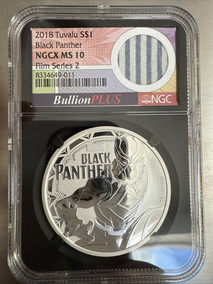 2018 NGCX MS10 Black Panther Bullion Plus Film Series II Stan Lee Suit Cut - toyscardscomics