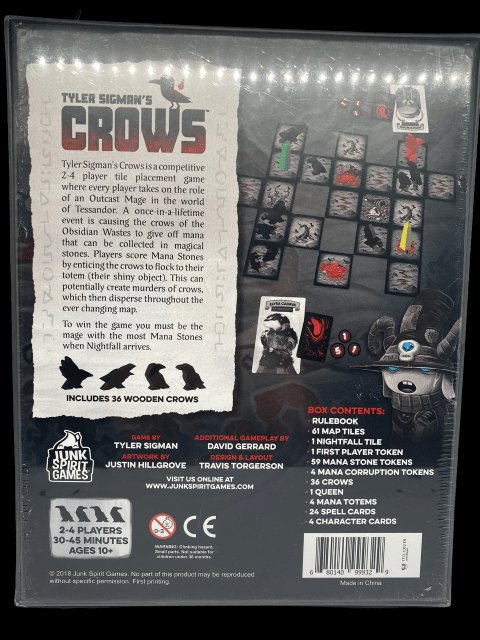 2018 - Tyler Sigman's CROWS Board Game by Junk Spirit Games - Sealed in Original Plastic - toyscardscomics