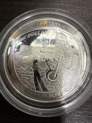 2019 Apollo 11 50th Anniversary Uncirculated Silver Dollar Coin W/ COA and OGP