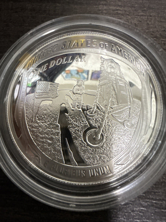 2019 Apollo 11 50th Anniversary Uncirculated Silver Dollar Coin W/ COA and OGP - toyscardscomics