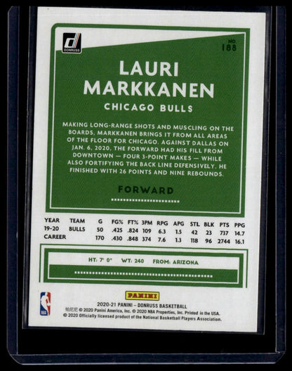 2020 - 21 Donruss #188 Lauri Markkanen - toyscardscomics