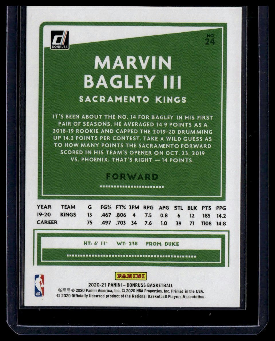 2020 - 21 Donruss #24 Marvin Bagley III - toyscardscomics