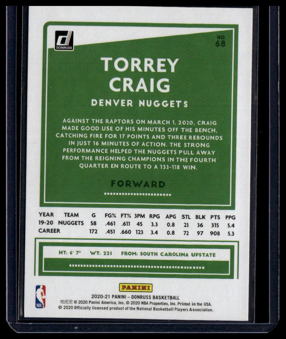 2020 - 21 Donruss #68 Torrey Craig - toyscardscomics