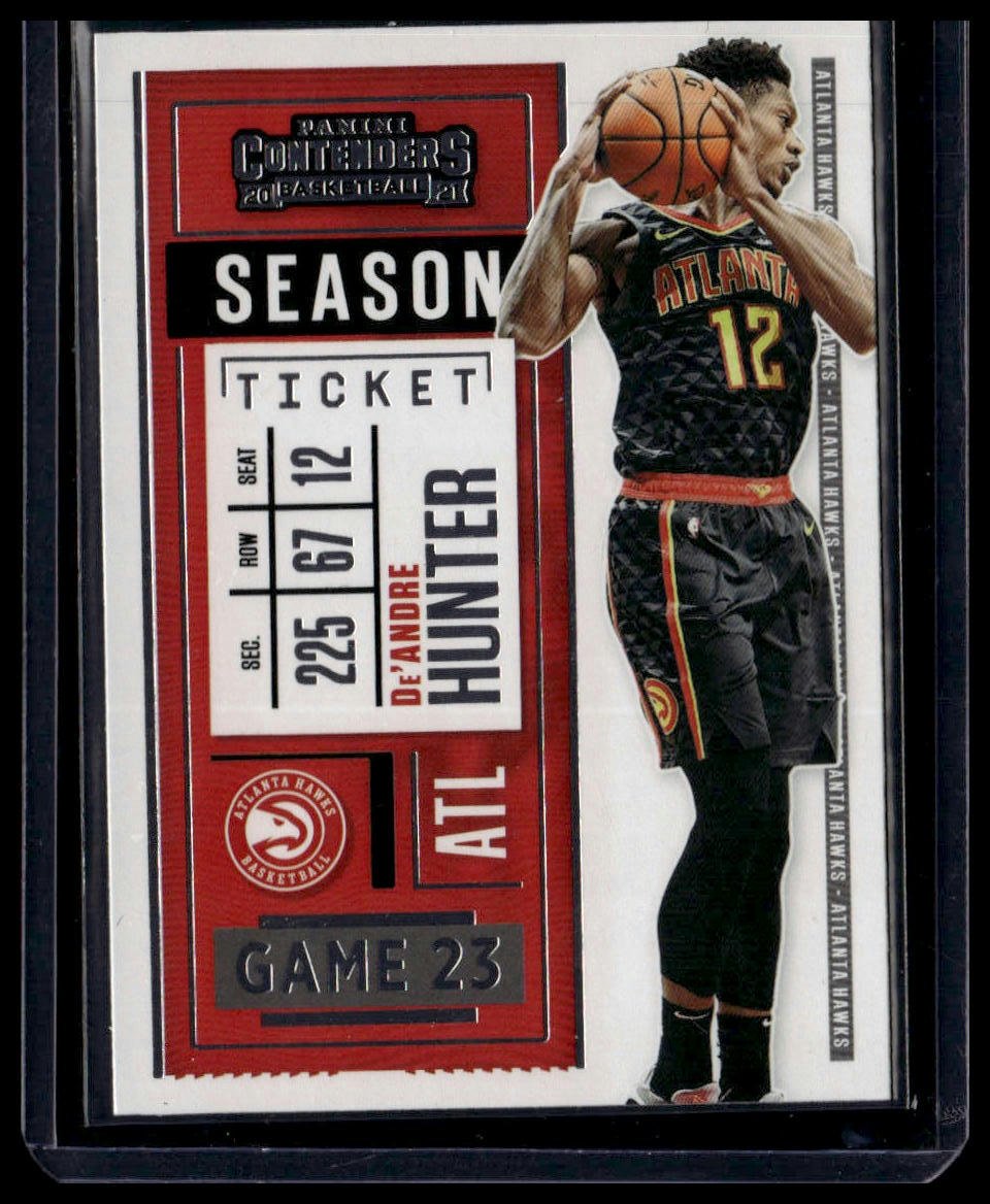 2020 - 21 Panini Contenders #24 De'Andre Hunter Game Ticket Red - toyscardscomics