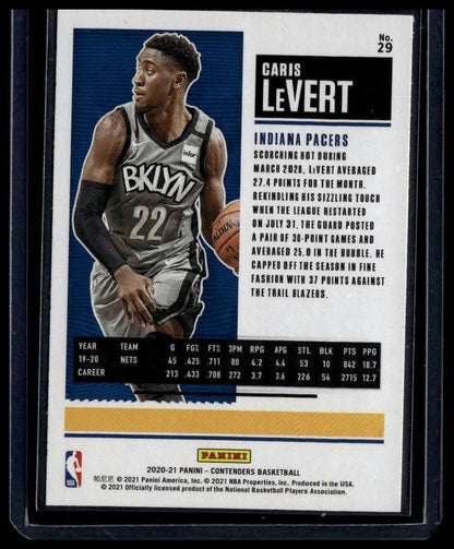 2020 - 21 Panini Contenders #29 Caris LeVert - toyscardscomics