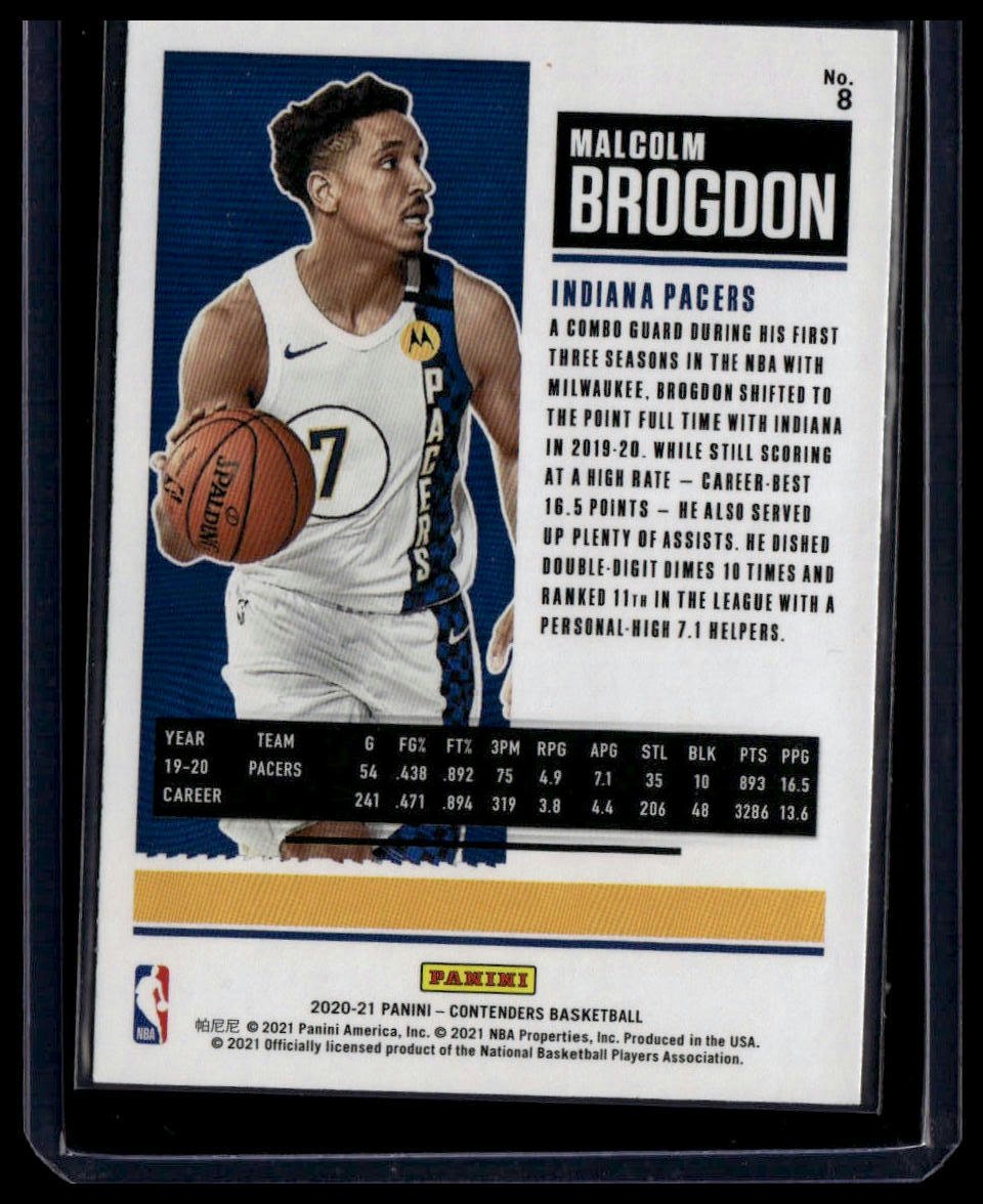 2020 - 21 Panini Contenders #8 Malcolm Brogdon - toyscardscomics