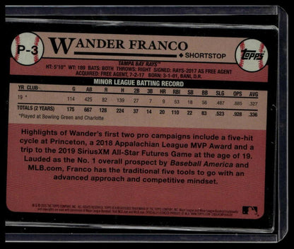 2020 Topps Update #P - 3 Wander Franco Prospects - toyscardscomics