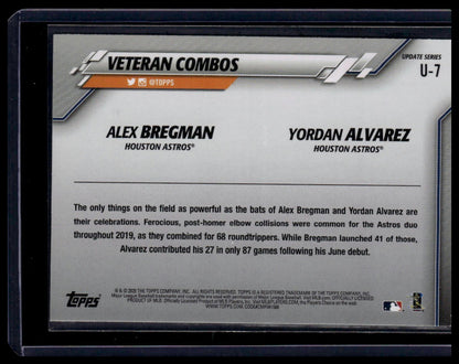 2020 Topps Update #U - 7 - (Alex Bregman / Yordan Alvarez) Black #/69 - toyscardscomics