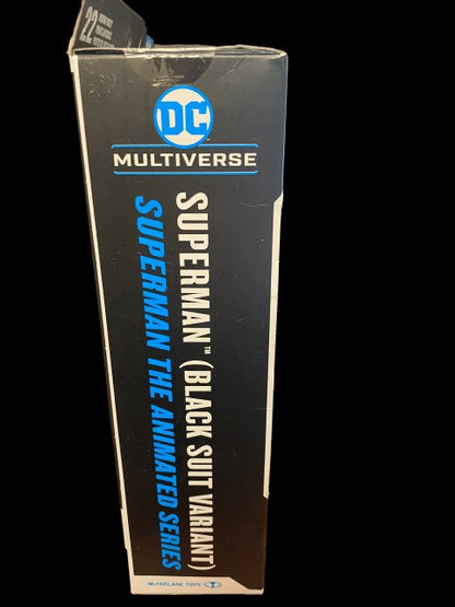 2021 - McFarlane Toys DC Multiverse "Superman" (Black Suit Variant) from the animated series - MOC Sealed in box - toyscardscomics