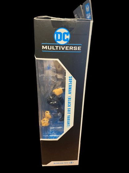 2021 - McFarlane Toys DC Multiverse "Superman" (Black Suit Variant) from the animated series - MOC Sealed in box - toyscardscomics