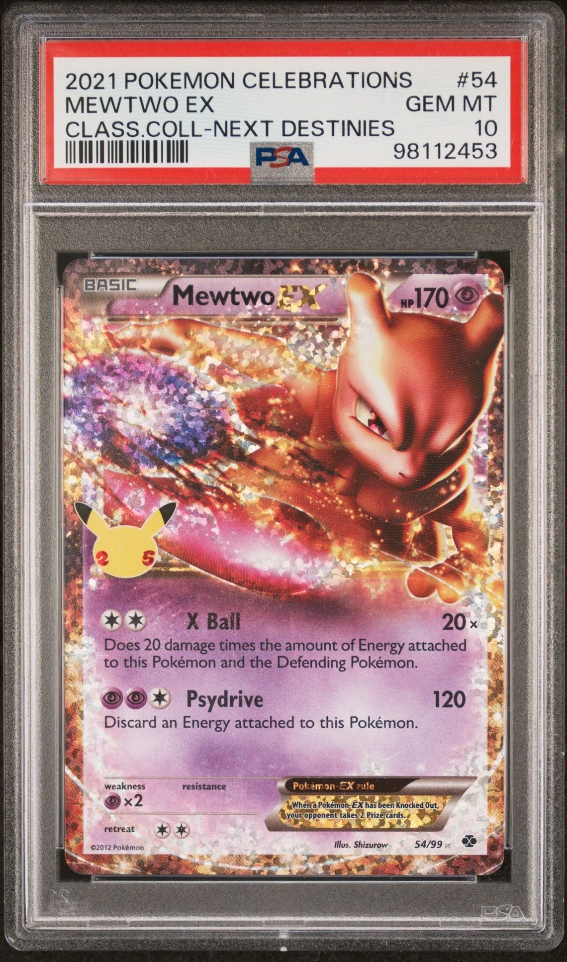 2021 POKEMON CELEBRATIONS CLASSIC COLLECTION 54 MEWTWO EX - toyscardscomics