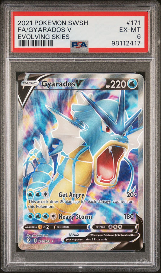 2021 POKEMON SWORD & SHIELD EVOLVING SKIES 171 FULL ART/GYARADOS V - toyscardscomics