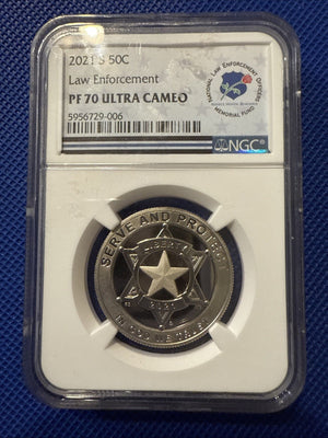 2021 S Law Enforcement Commemorative Half Dollar NGC PF 70 Ultra Cameo #REB001