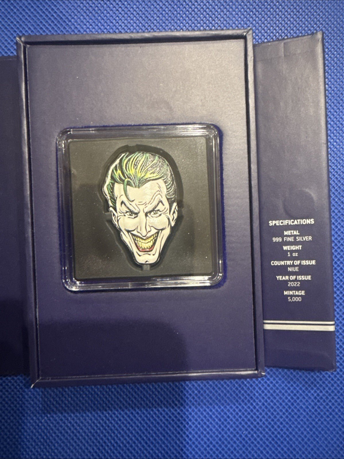 2022 1oz Fine Silver The Joker New Zealand Mint Faces of Gotham - toyscardscomics