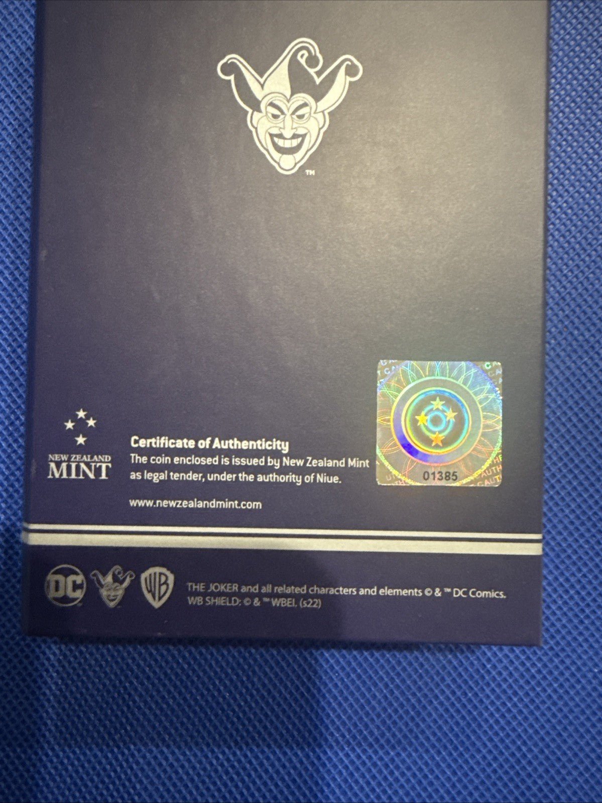 2022 1oz Fine Silver The Joker New Zealand Mint Faces of Gotham - toyscardscomics