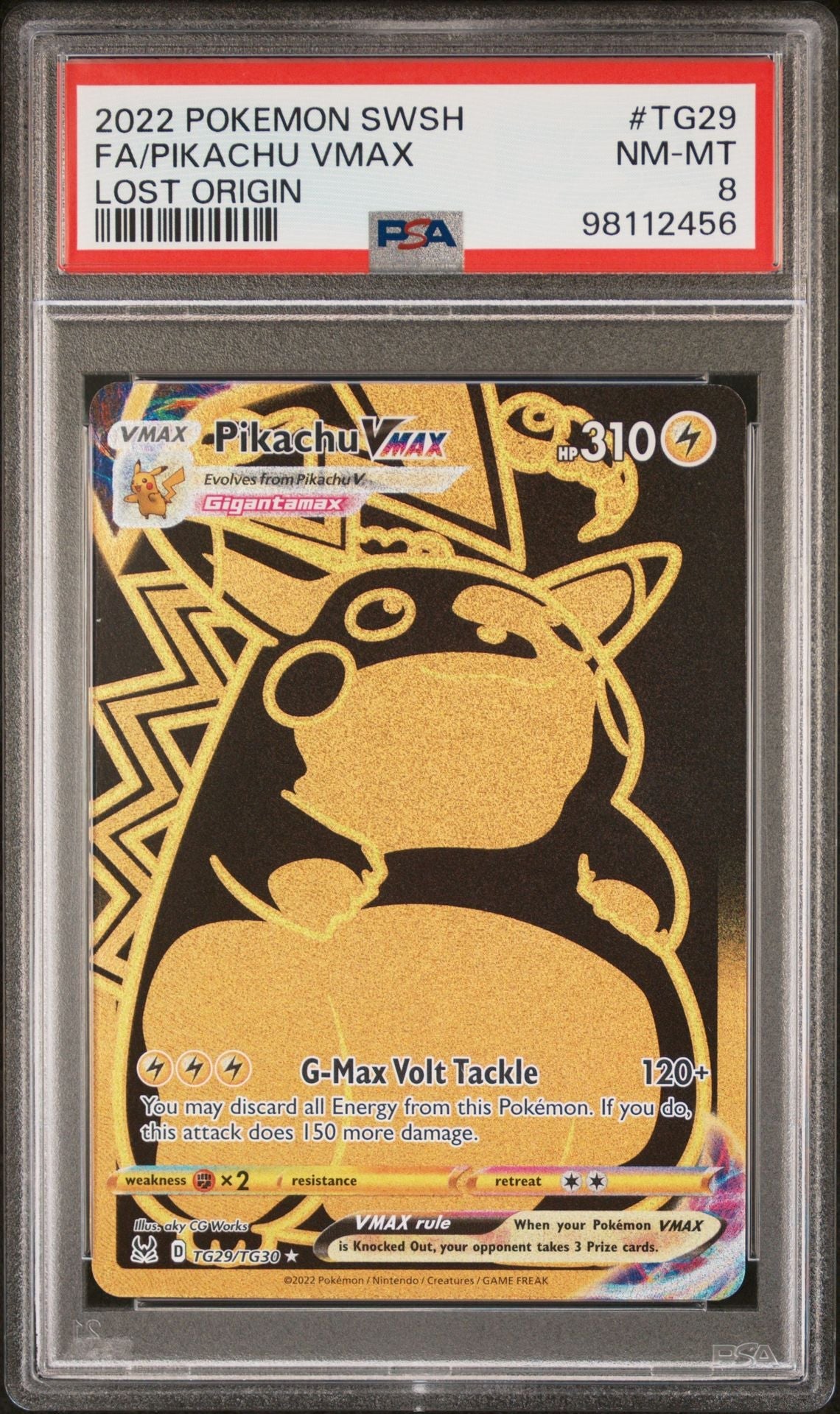 2022 POKEMON SWORD & SHIELD LOST ORIGIN TG29 FULL ART/PIKACHU VMAX - toyscardscomics