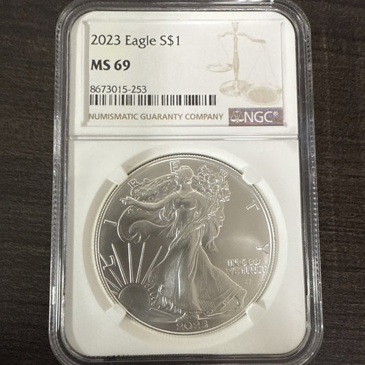 2023 American Silver Eagle MS - 69 NGC - toyscardscomics