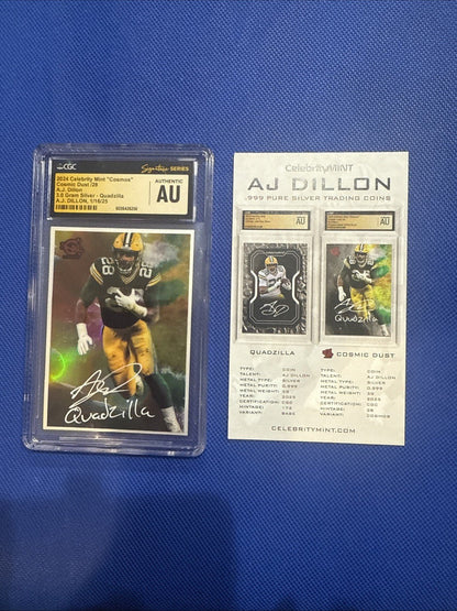 2024 celebrity mint cosmos aj dillon 3.0 gram quadzilla cosmos - toyscardscomics