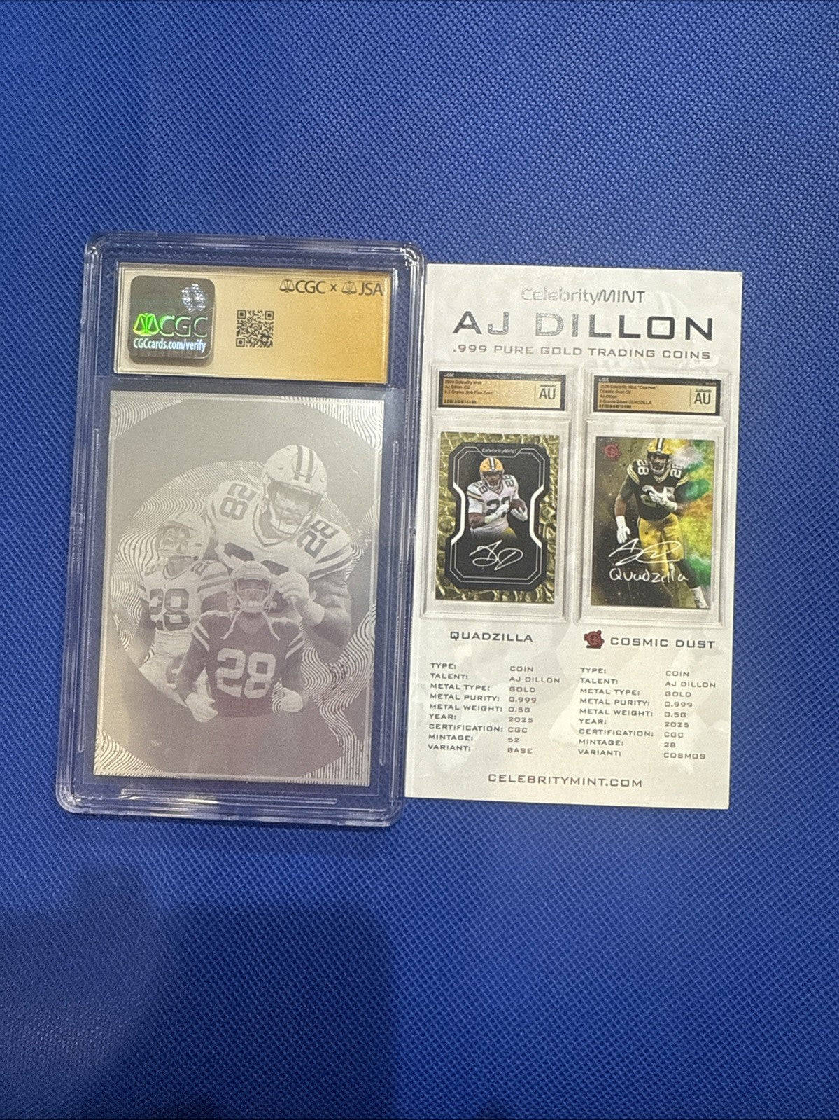 2024 celebrity mint cosmos aj dillon 3.0 gram quadzilla cosmos - toyscardscomics