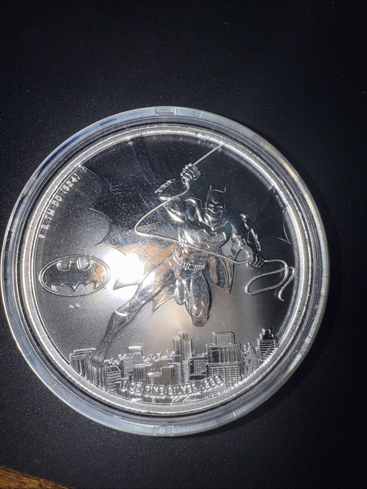 2024 Samoa 1 oz Silver DC Comics Batman BU in capsule - toyscardscomics