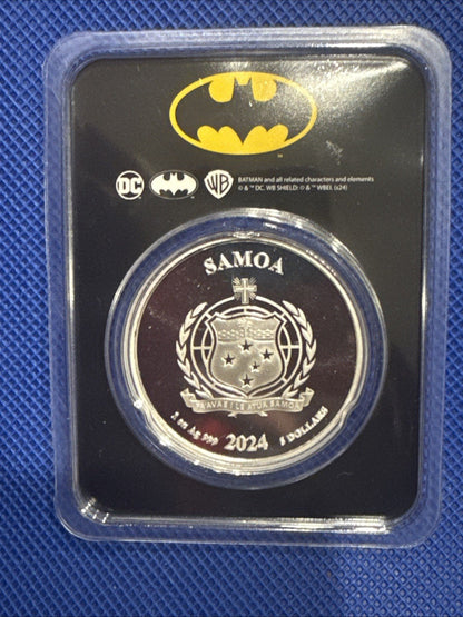 2024 Samoa Batman Colorized Silver Coin - 1 oz TEP - Limited Edition - toyscardscomics